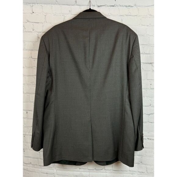 STAFFORD gray check houndstooth 100% wool mens suit jacket size 44R - Picture 8 of 13